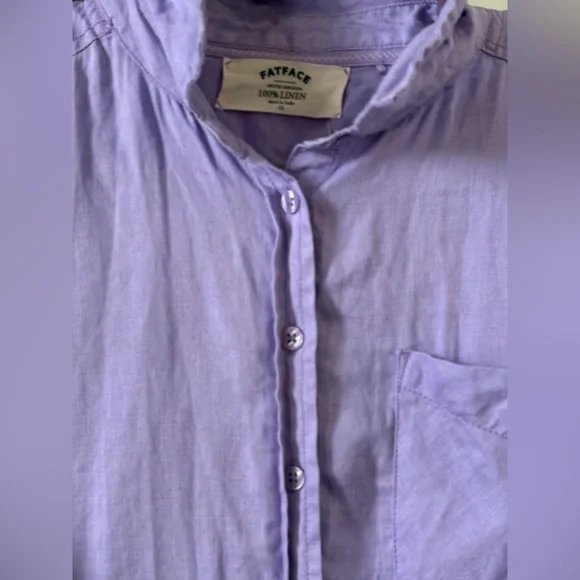 Fat Face Lavender Linen Shirt - Picture 6 of 8